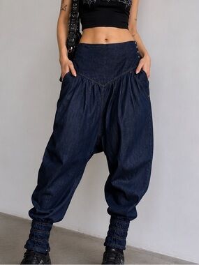 Y2K Nikita Denim Drop Crotch Harem Jeans Harajuku Skater M